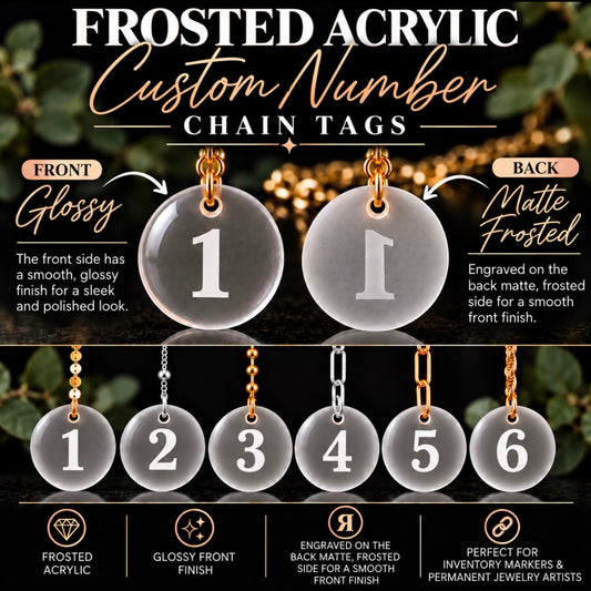 Custom Frosted Acrylic Number Chain Tags