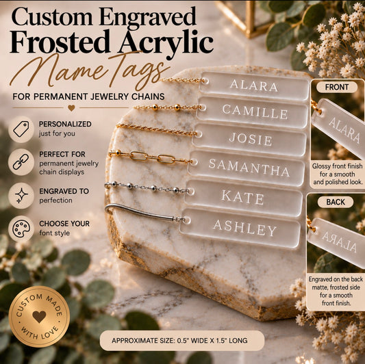 Custom Frosted Acrylic Name Chain Tags