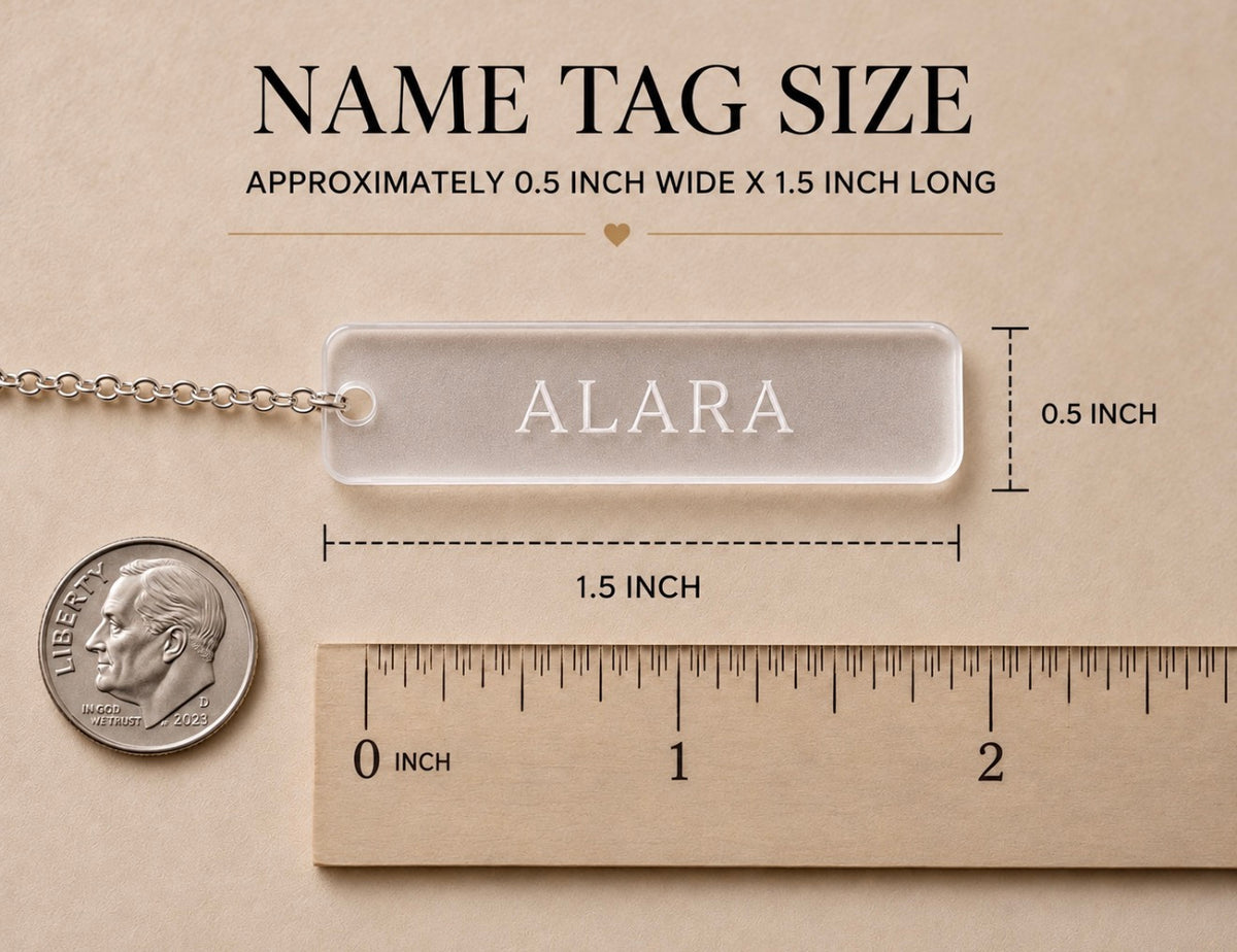 Custom Frosted Acrylic Name Chain Tags