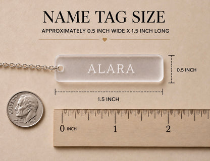 Custom Frosted Acrylic Name Chain Tags