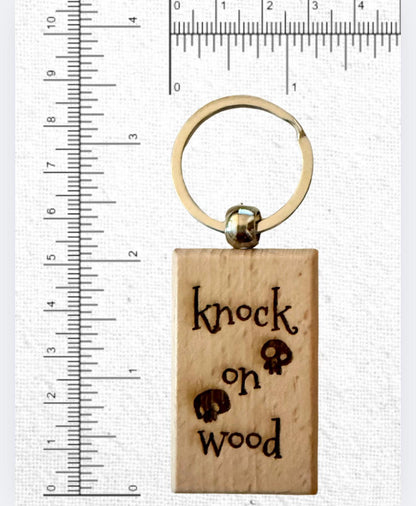 Laser Engraved “knock on wood” Keychain