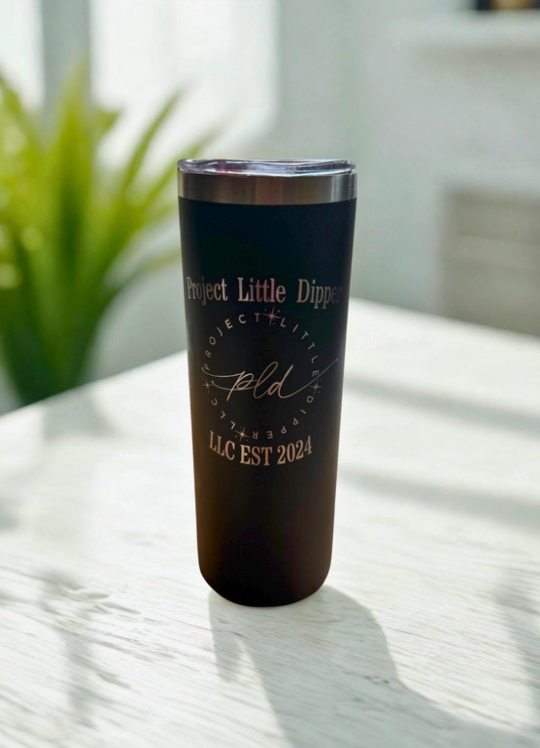 Custom Engraved Logo Stainless Steel Tumbler | 20oz Skinny