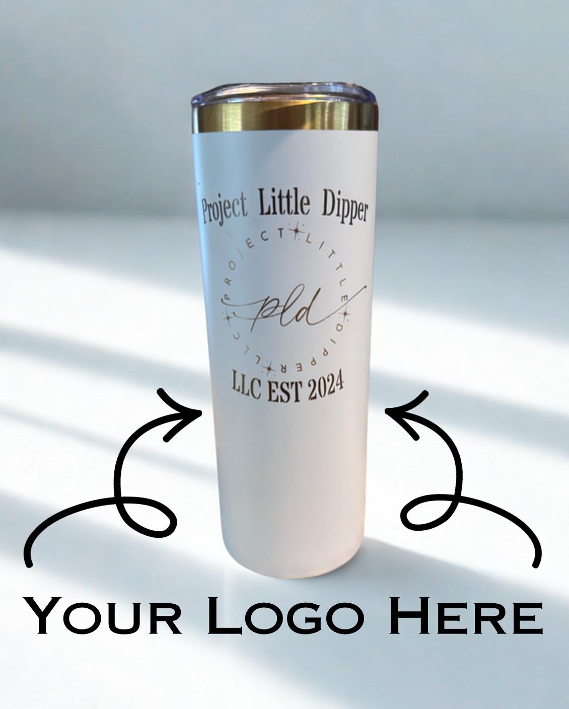 Custom Engraved Logo Stainless Steel Tumbler | 20oz Skinny