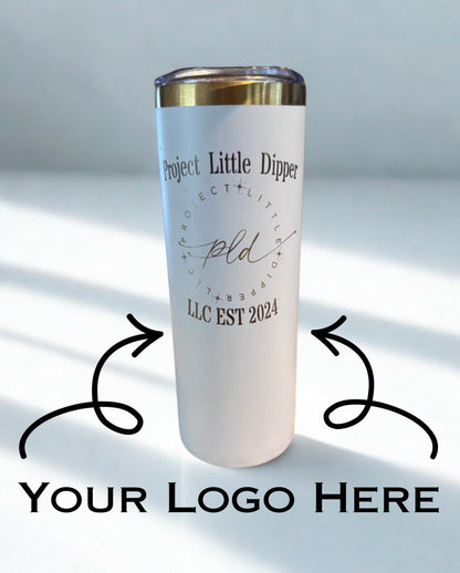 Custom Engraved Logo Stainless Steel Tumbler | 20oz Skinny