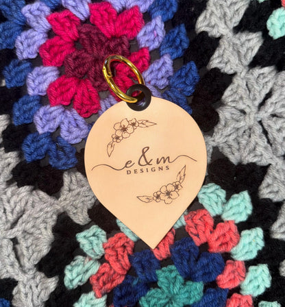 Permanent Jewelry Genuine Leather Safety Patch Keychain with Custom Logo-Full Size