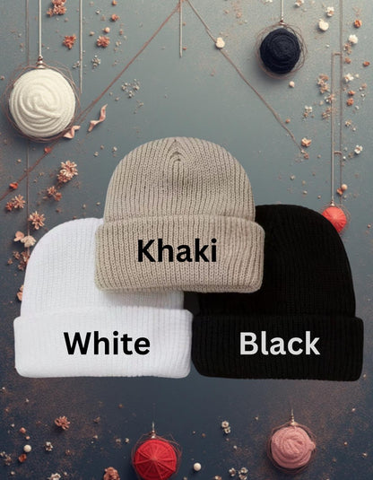 Personalized Leather Name Patch Baby Beanie