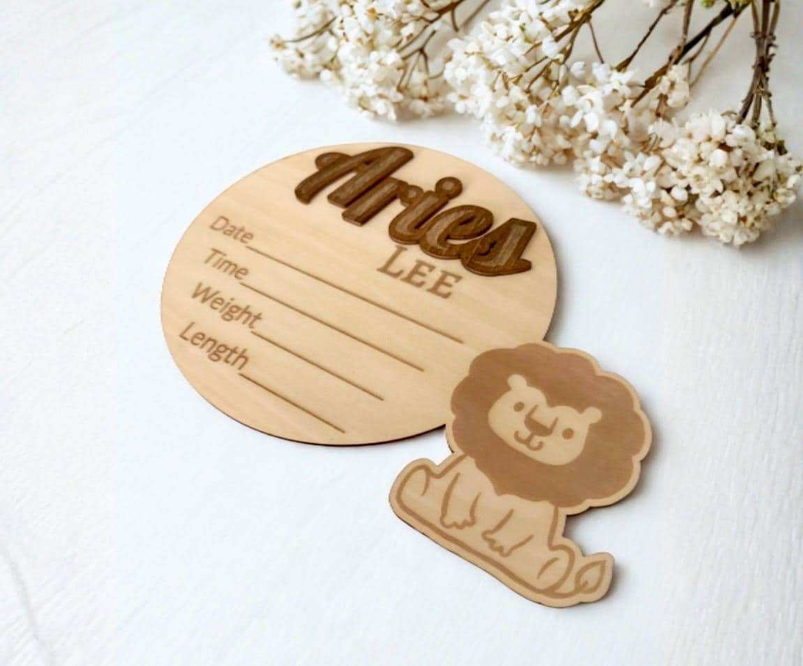 Custom Engraved Rustic Baby Name Sign
