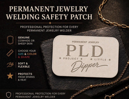 Genuine Leather Custom Engraved Logo Welding Safety Patches | Permanent Jewelry