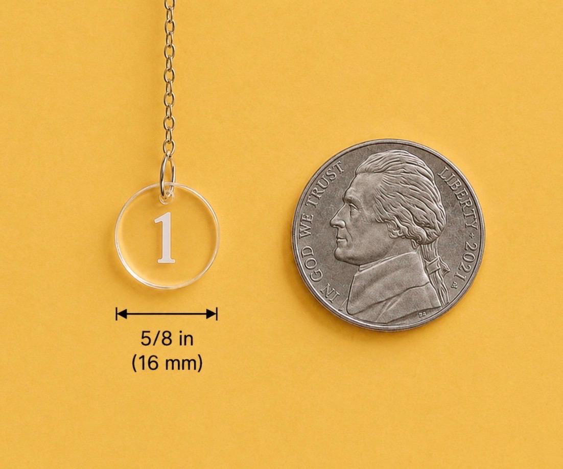 Custom Acrylic Clear Number Chain Tags | Clear Engraved Inventory Identifiers