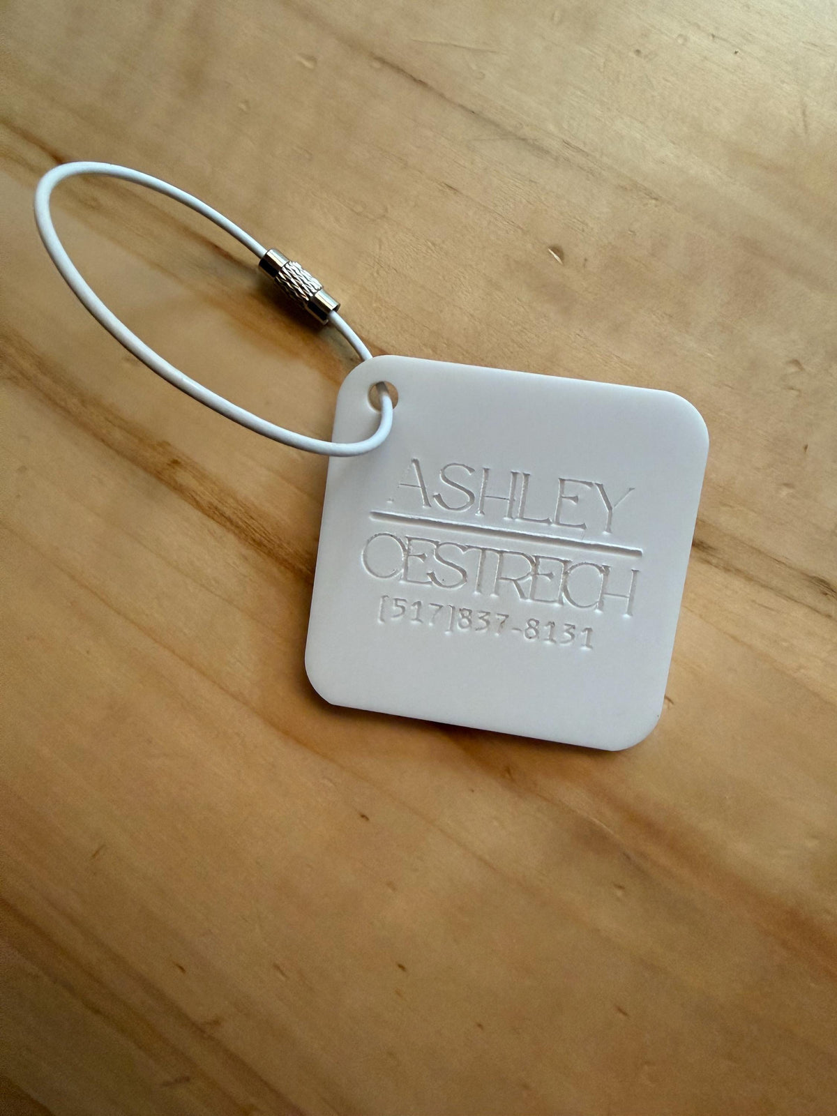 Custom Engraved Acrylic Luggage Tag | Privacy Travel Tag | Personalized Bag Tag