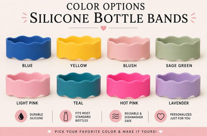 Personalized Silicone Bottle Band | Singles | 4-Pack | 6-Pack